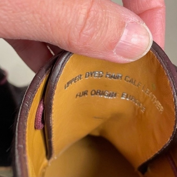 RALPH LAUREN PURPLE ‘Eloise’ Bordeaux Bootie. Purple Calf Hair Heels 🤩. Size 8B - Picture 13 of 14